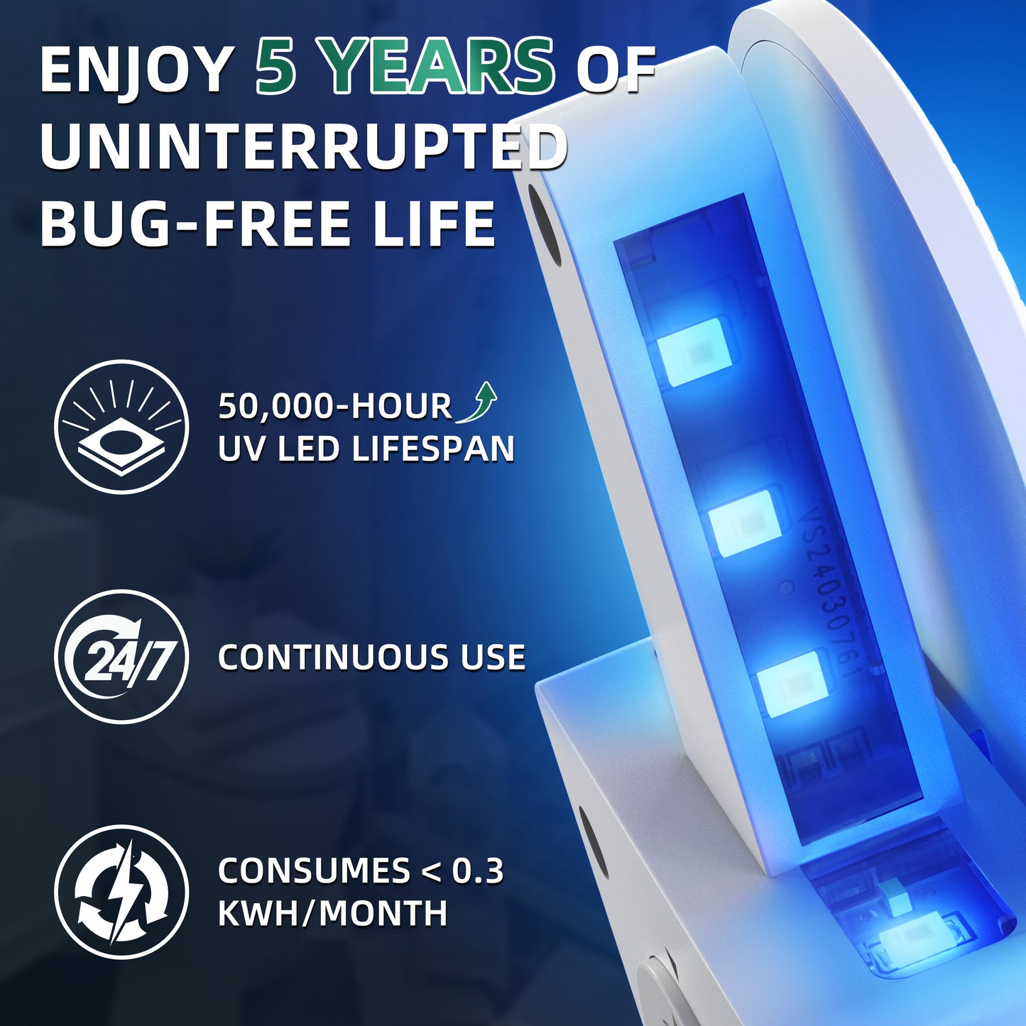 ZeroBug 2025 Upgraded Flying Insect Trap Indoor, Target Capture Traps for House & Fruit Fly, Gnat, Mosquito with UV & Blue Light, Plug in Bug Catcher & Killer for Indoor (2 Device & 10 Sticky Refills)