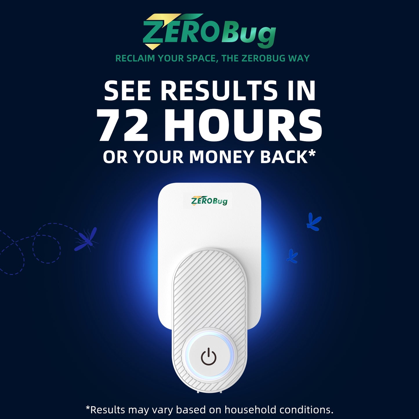 ZeroBug 2025 Upgraded Flying Insect Trap Indoor, Target Capture Traps for House & Fruit Fly, Gnat, Mosquito with UV & Blue Light, Plug in Bug Catcher & Killer for Indoor (2 Device & 10 Sticky Refills)