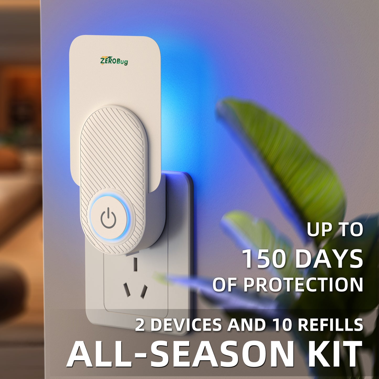 ZeroBug 2025 Upgraded Flying Insect Trap Indoor, Target Capture Traps for House & Fruit Fly, Gnat, Mosquito with UV & Blue Light, Plug in Bug Catcher & Killer for Indoor (2 Device & 10 Sticky Refills)